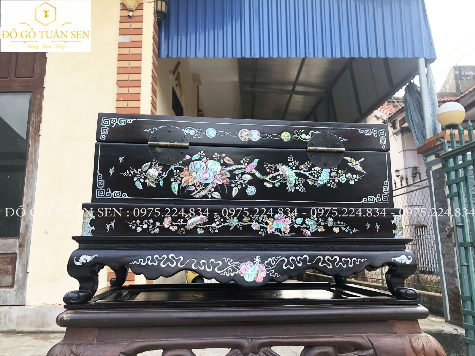 Thông tin kích thước Tráp gỗ khảm ốc